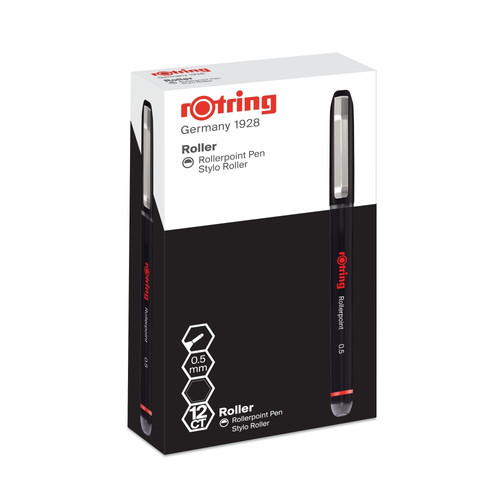 Parker Rollerpoint Pen Rotring 0.5 12-pack, black