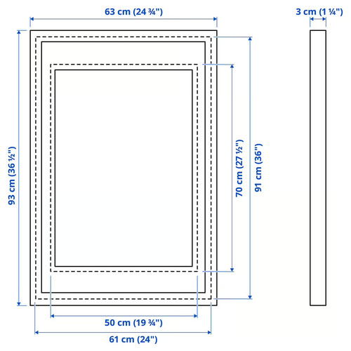 RÖDALM Frame, black, 61x91 cm