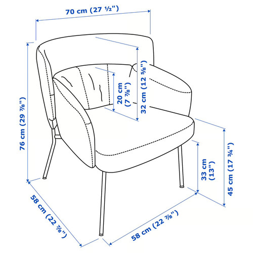 BINGSTA Armchair, Vissle dark yellow, Kabusa dark yellow