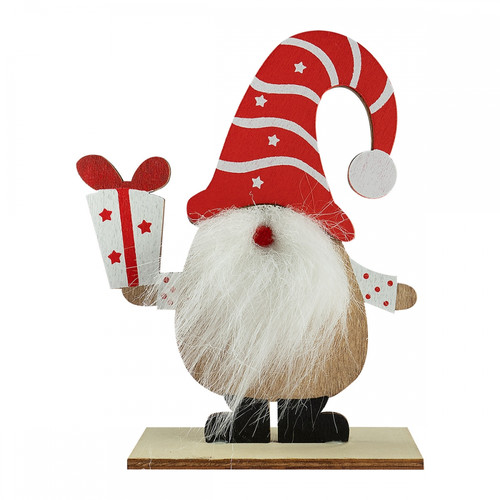 Wooden Christmas Gnome Ornament, 8x14 cm, 1pc, assorted models