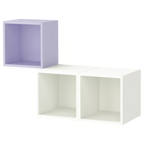 EKET Wall-mounted cabinet combination, pale lilac/white, 105x35x70 cm