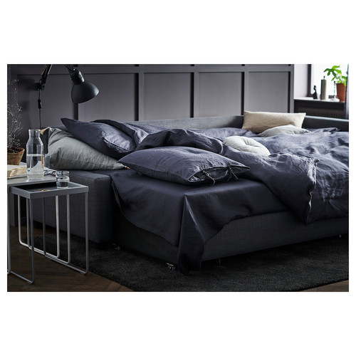 FRIHETEN Corner sofa-bed with storage, Skiftebo dark grey