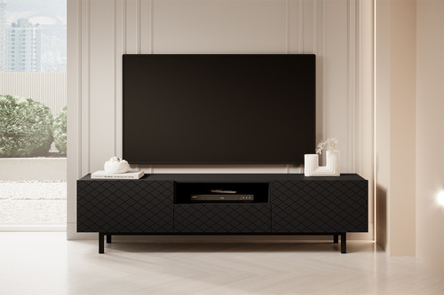 TV Cabinet Scalia II 190, matt black, black legs