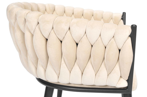 Glamour Braided Chair ROSA, black-beige