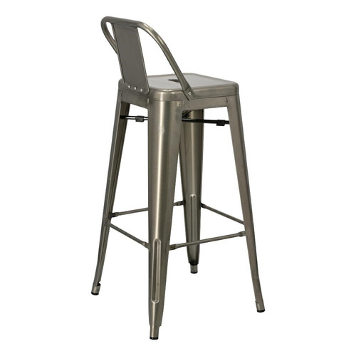 Bar Stool Paris Back Short 75cm, metallic