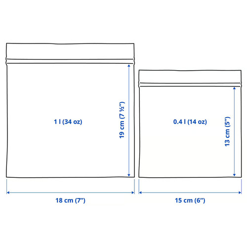 ISTAD Resealable bag, patterned/blue, 60 pack