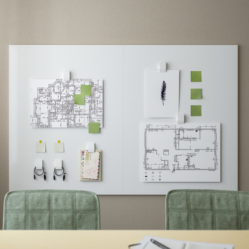 MITTZON Whiteboard/noticeboard, white, 84x110x2 cm
