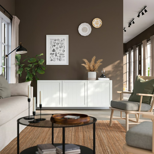 BESTÅ Wall-mounted cabinet combination, white/Pipmakare white, 180x42x64 cm