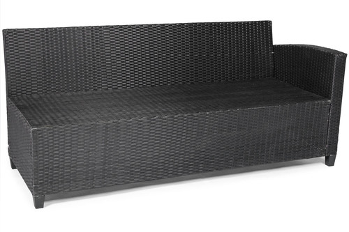 Garden Corner Sofa Set with Table, black