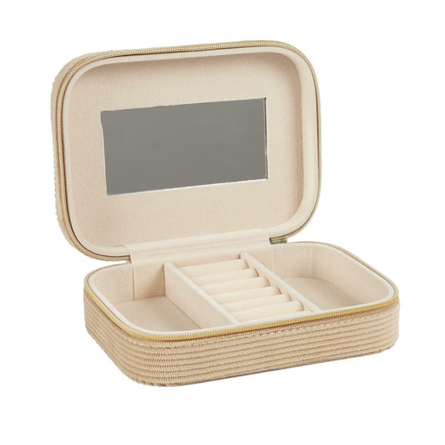 Jewellery Box Velour, corduroy, beige