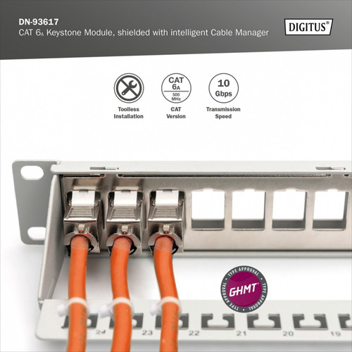 Digitus Professional Module Keystone RJ45 (8P8C) cat. 6A STP, LSA, tool-free, shielded