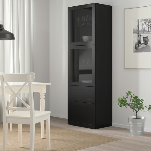 BESTÅ Frame, black-brown, 60x40x192 cm