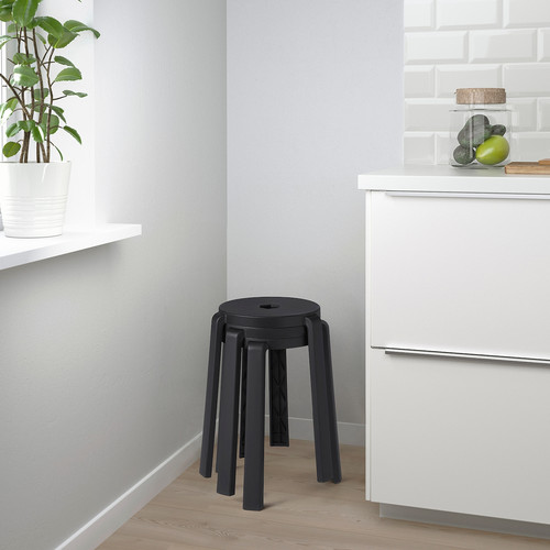 IBBARBO Stool, dark grey