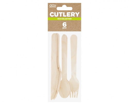 Wooden Cutlery Eco Set of 6pcs