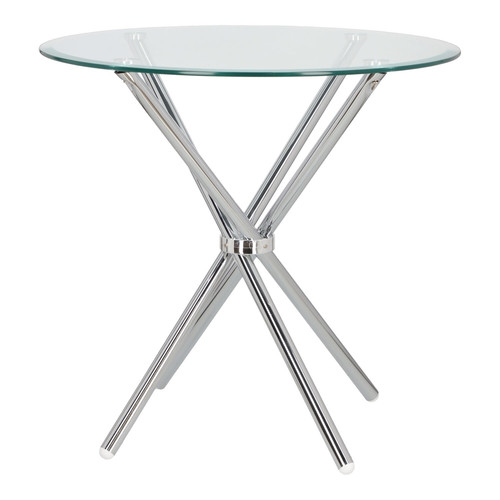 Dining Table Ufo 90cm, transparent/chrome