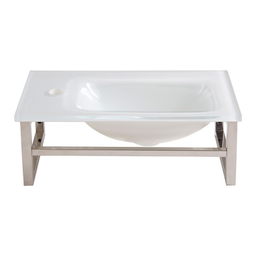 Glass Wall-Mounted Basin GoodHome Tapti 45x26cm, white