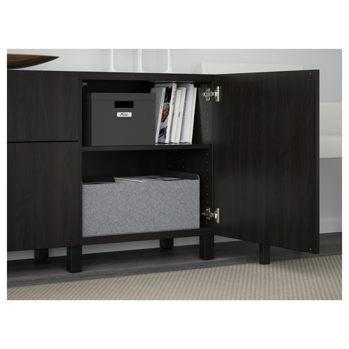 BESTÅ Storage combination with drawers, Lappviken black-brown, 180x42x74 cm
