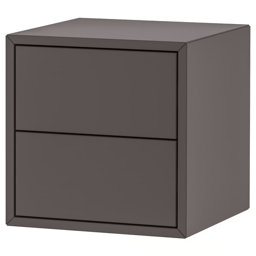 EKET Wall cabinet with 2 drawers, dark grey, 35x35x35 cm