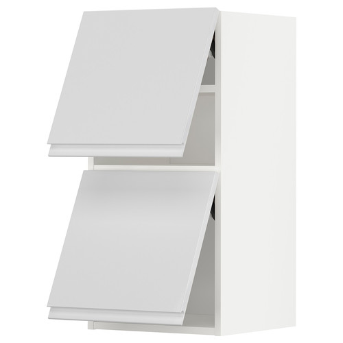 METOD Wall cabinet horizontal w 2 doors, white/Voxtorp high-gloss/white, 40x80 cm