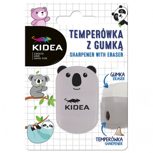 Kidea Sharpener with Eraser Animals, 1pc, assorted design