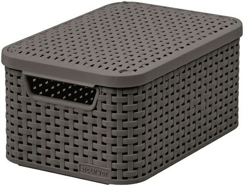 Curver Basket with Lid S 6l, dark grey