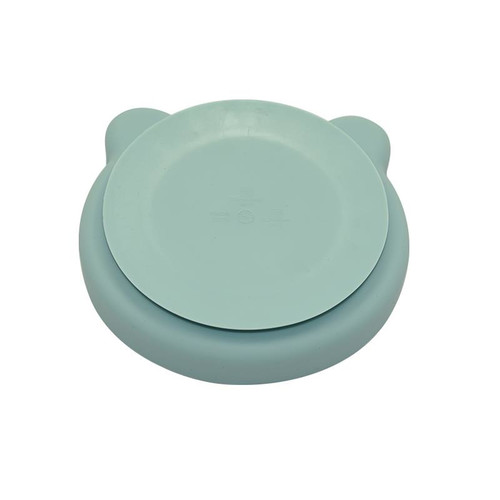 Bo Jungle B-Suction Plate Bear Mint Blue