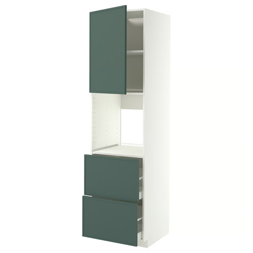 METOD/MAXIMERA Hi cab f ov w dr/2 frnts/2 hi drwrs, white/Aspudden dark grey-green, 60x60x220 cm