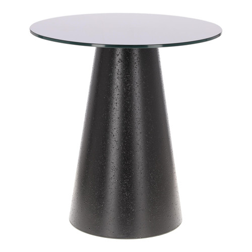 Coffee Table Soleilo 60cm, glass, round, black