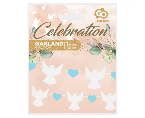 Paper Decorative Garland Angels & Blue Hearts 150cm