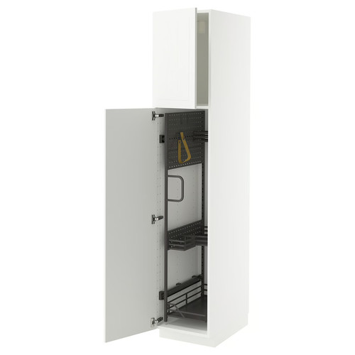 METOD High cabinet with cleaning interior, white/Stensund white, 40x60x200 cm