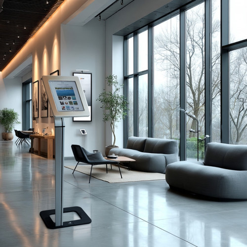 Maclean Stand Handle Advertising for Tablet Floor Lockable Universal MC-645