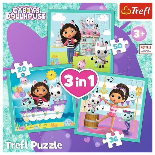 Trefl Children's Puzzle Gabby's Dollhouse 3in1 3+