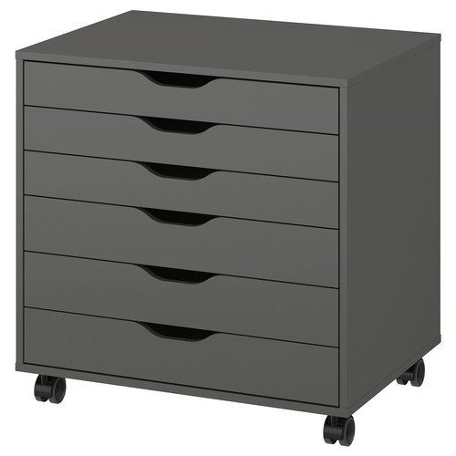 ALEX Drawer unit on castors, dark grey, 67x66 cm