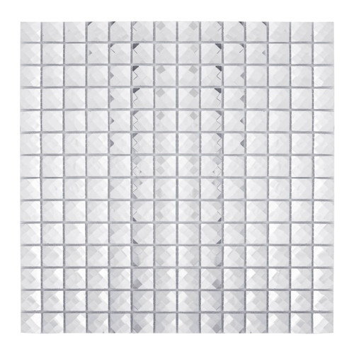 Glass Mosaic Tile Diamond 30.5 x 30.5 cm, big, silver, 1pc