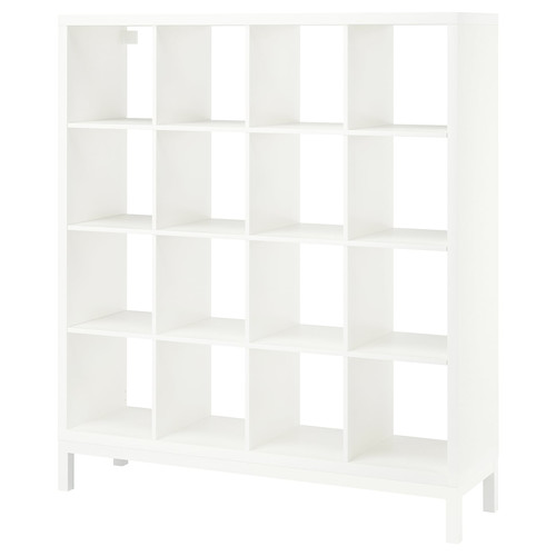 KALLAX Shelving unit with underframe, white/white, 147x164 cm
