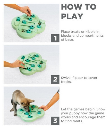 Nina Ottosson Puppy Hide 'N Slide Green Educational Game for Dogs Level 2