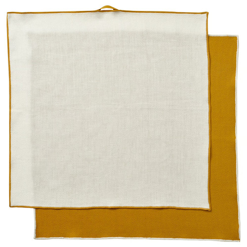 SANDABBORRE Tea towel, white/dark yellow, 50x50 cm