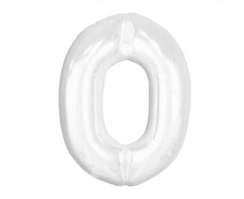 Foil Balloon Number 0 92cm, white