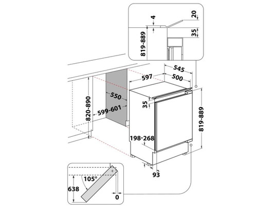 Whirlpool Built-in Fridge ARG590