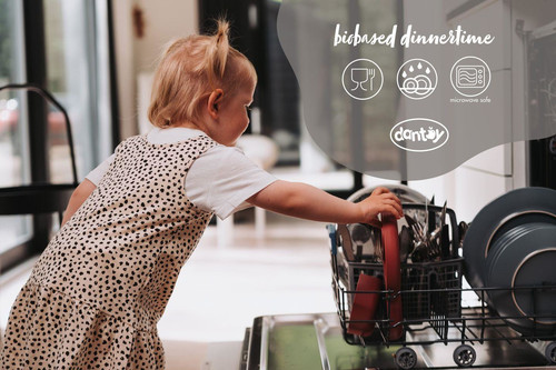 Dantoy TINY BIObased Plate 2pcs, Mokka/Olive