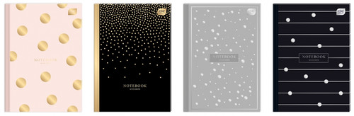 Notebook A5 64 Sheets Squared Hard Cover Dots 1pc, assorted patterns