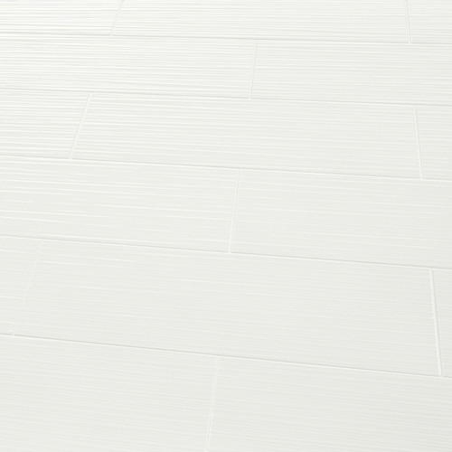 GoodHome Decorative Wall Tile Plain 20 x 60 cm, line, white, 0.96 m2