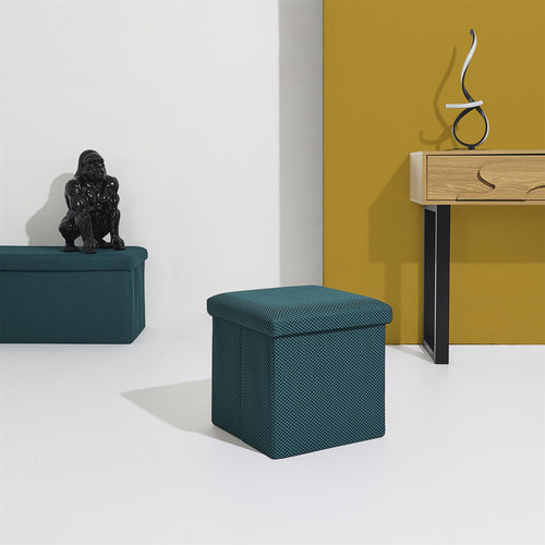 Folding Storage Pouffe Vels Atom, turquoise
