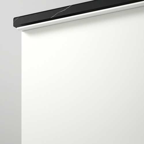 GODMORGON / TOLKEN Wash-stand with 2 drawers, high-gloss white/black marble effect, 82x49x60 cm