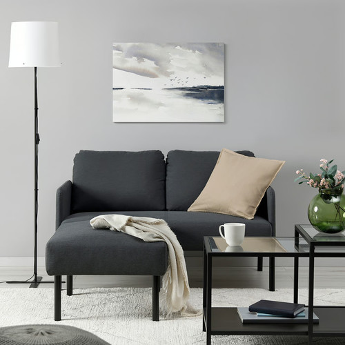GLOSTAD 2-seat sofa with chaise longue, Knisa dark grey