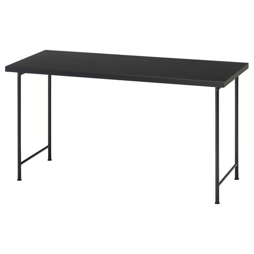 LAGKAPTEN / SPÄND Desk, black-brown/black, 140x60 cm