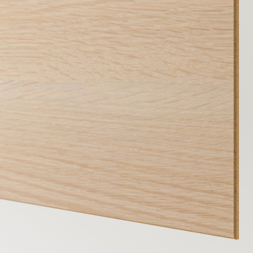 MEHAMN Pair of sliding doors, double sided/white stained oak effect white, 200x236 cm