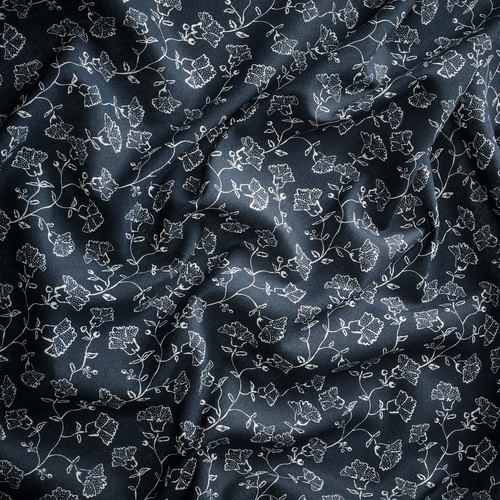 TRYSTÄVMAL Curtains, 1 pair, dark blue/white, 145x300 cm