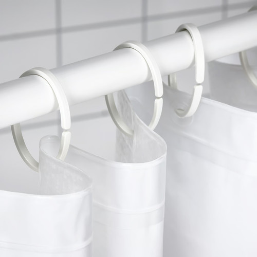 HASSJÖN Shower curtain ring, white