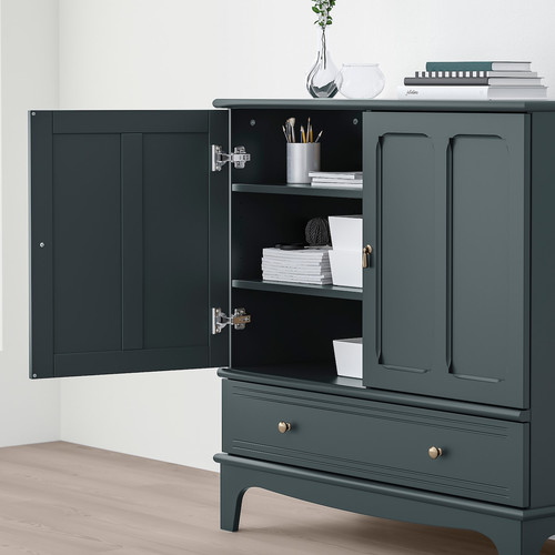 LOMMARP Cabinet, dark blue-green, 102x101 cm